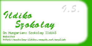 ildiko szokolay business card